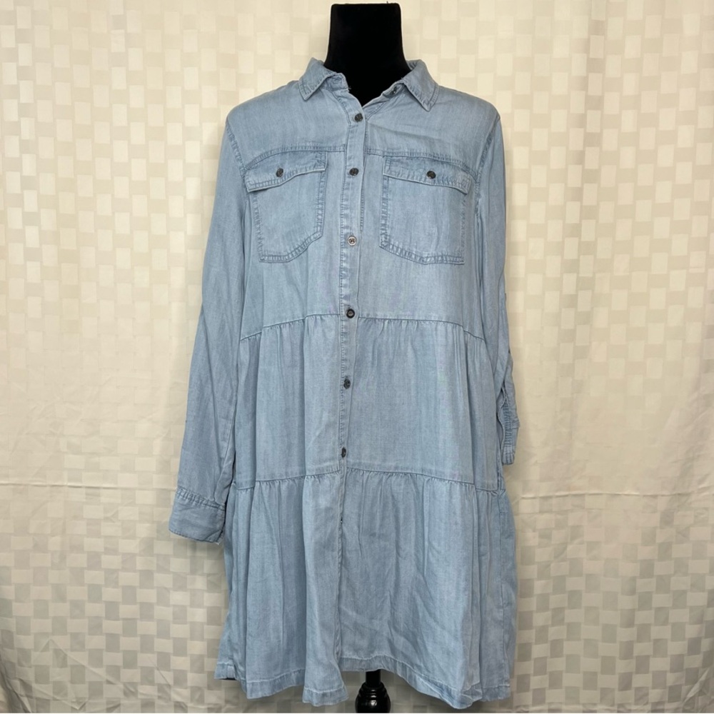 Velvet Heart Light Blue Tencel Shirt Dress NWT